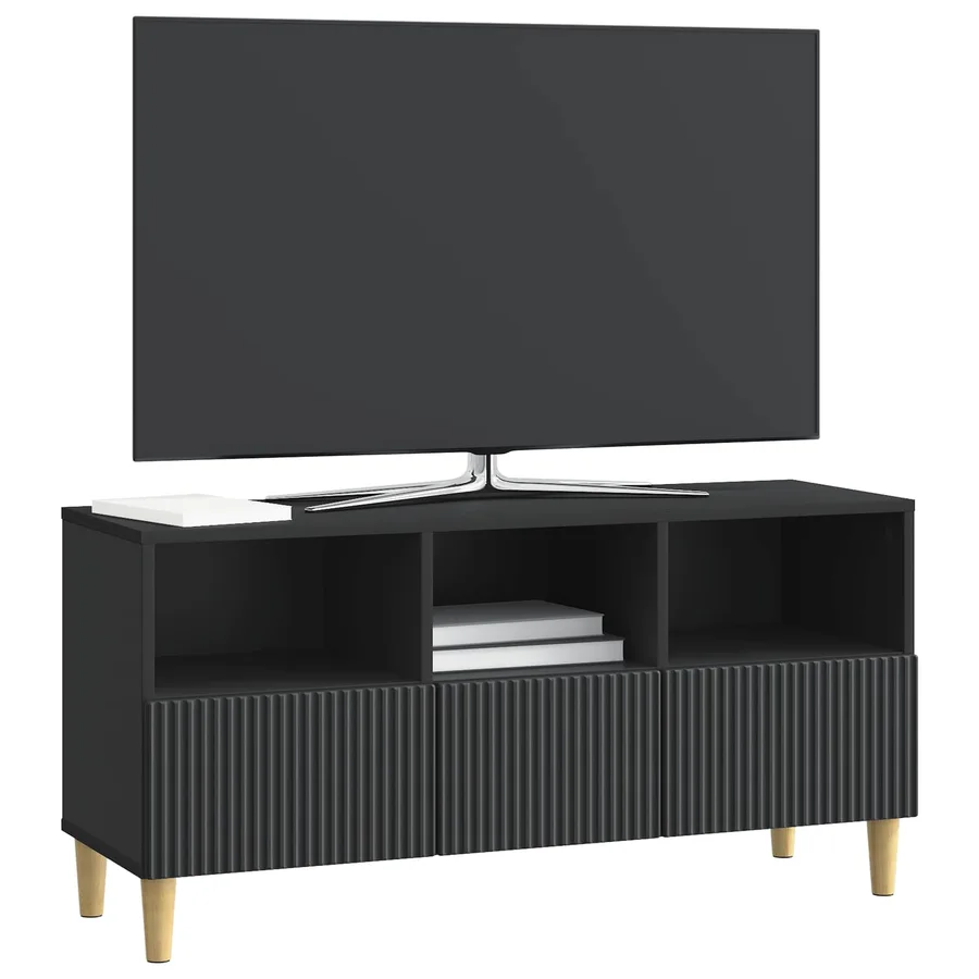 Meuble TV avec tiroir Noir 102 x 34,5 x 50 cm Bois d'ingénierie - 3