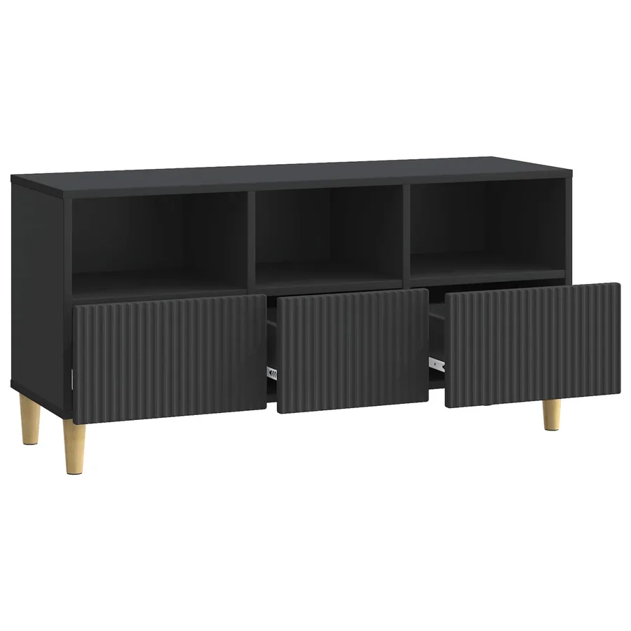 Meuble TV avec tiroir Noir 102 x 34,5 x 50 cm Bois d'ingénierie - 5