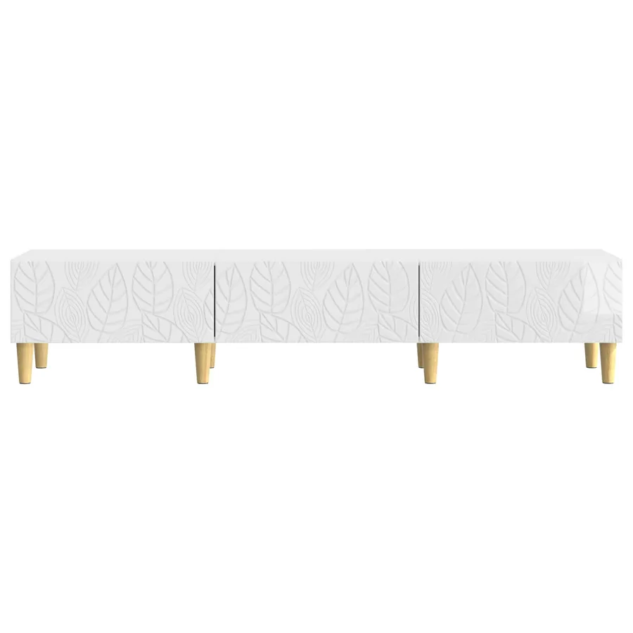 Meuble TV 147 x 34,5 x 30 cm Blanc brillant Bois d'ingénierie - 5