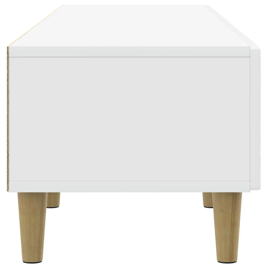 Meuble TV 147 x 34,5 x 30 cm Blanc brillant Bois d'ingénierie - 6