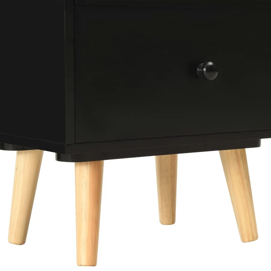 Tables de chevet 2 pcs Noir 40 x 30 x 50 cm Pin massif - 7