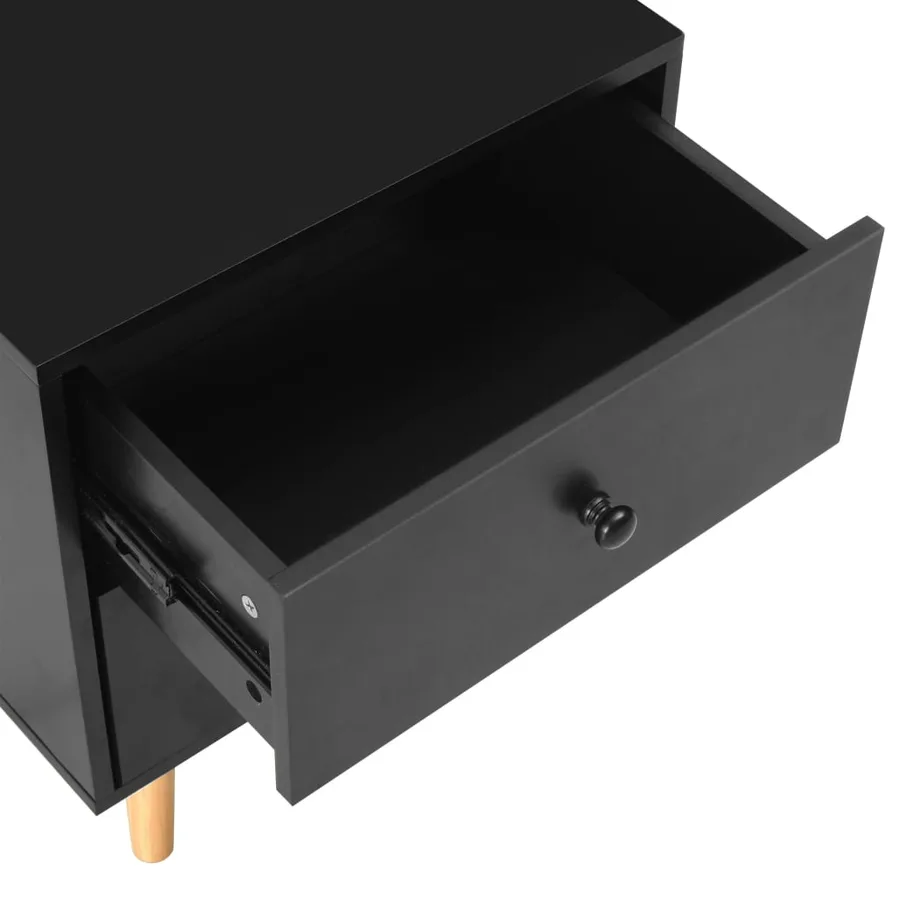 Tables de chevet 2 pcs Noir 40 x 30 x 50 cm Pin massif - 9