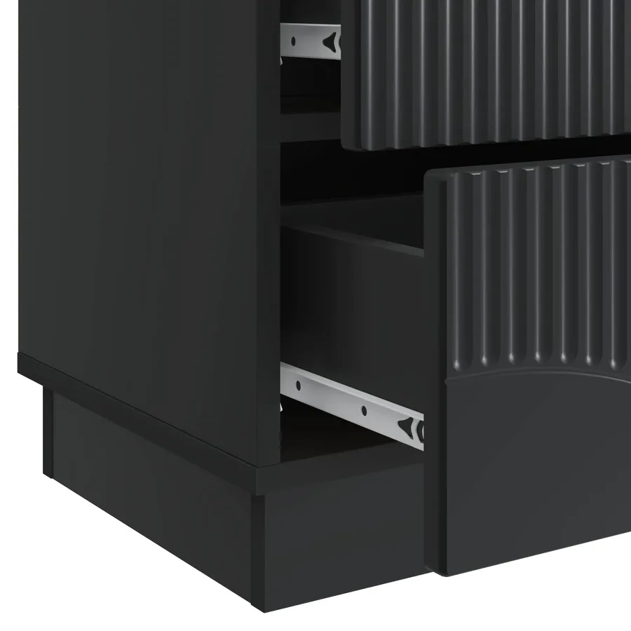Cabinet de chevet avec tiroir 2 pcs Noir 43 x 34,5 x 44,5 cm - 11