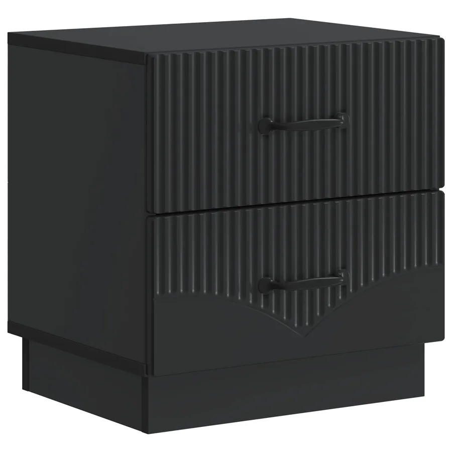 Cabinet de chevet avec tiroir 2 pcs Noir 43 x 34,5 x 44,5 cm - 5