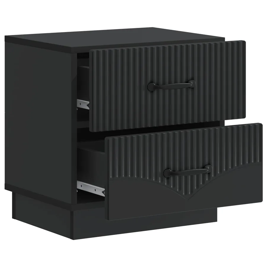 Cabinet de chevet avec tiroir 2 pcs Noir 43 x 34,5 x 44,5 cm - 6