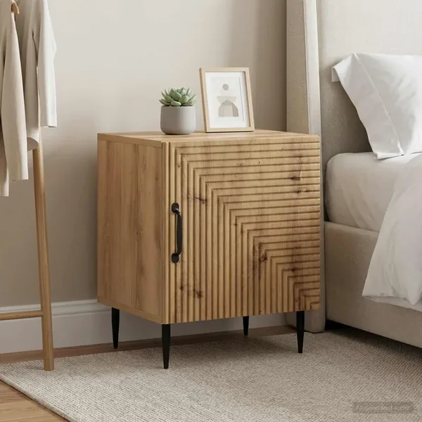 Cabinet de chevet 2 pc Chêne artisanal 43 x 34,5 x 50 cm
