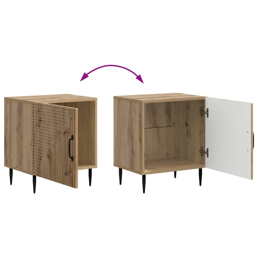 Cabinet de chevet 2 pc Chêne artisanal 43 x 34,5 x 50 cm - 12