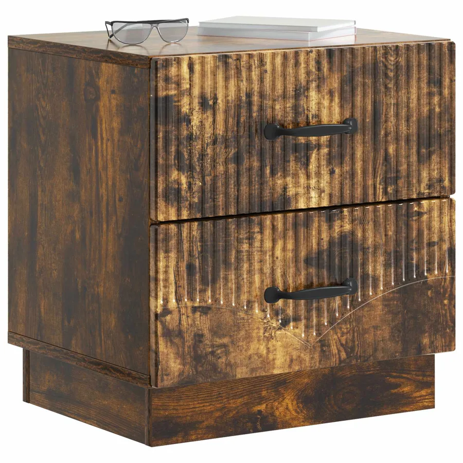 Cabinet de chevet 2 pcs Chêne fumé 43 x 34,5 x 44,5 cm - 3