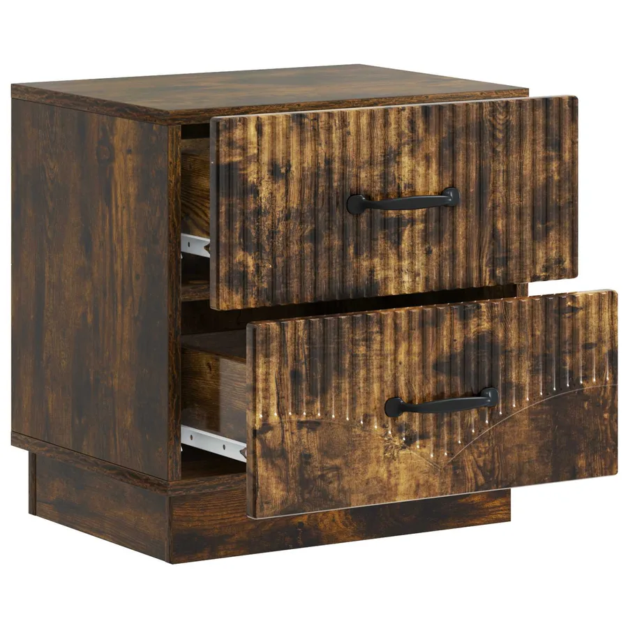 Cabinet de chevet 2 pcs Chêne fumé 43 x 34,5 x 44,5 cm - 6