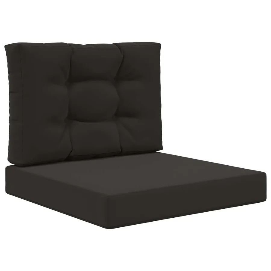 Coussin de canapé d'extérieur 2 pcs Noir Polyester - 2