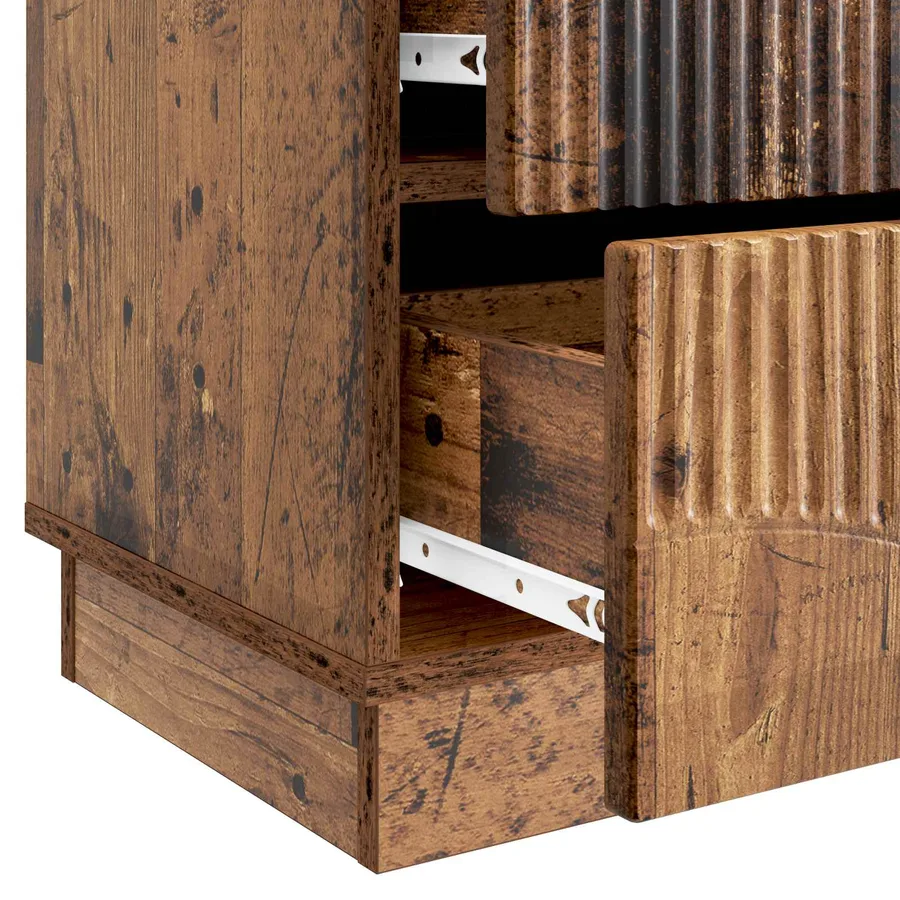 Cabinet de chevet 2 pcs Bois ancien 43 x 34,5 x 44,5 cm - 11