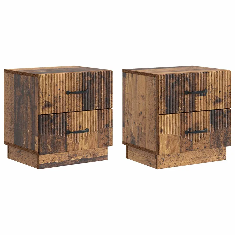 Cabinet de chevet 2 pcs Bois ancien 43 x 34,5 x 44,5 cm - 2