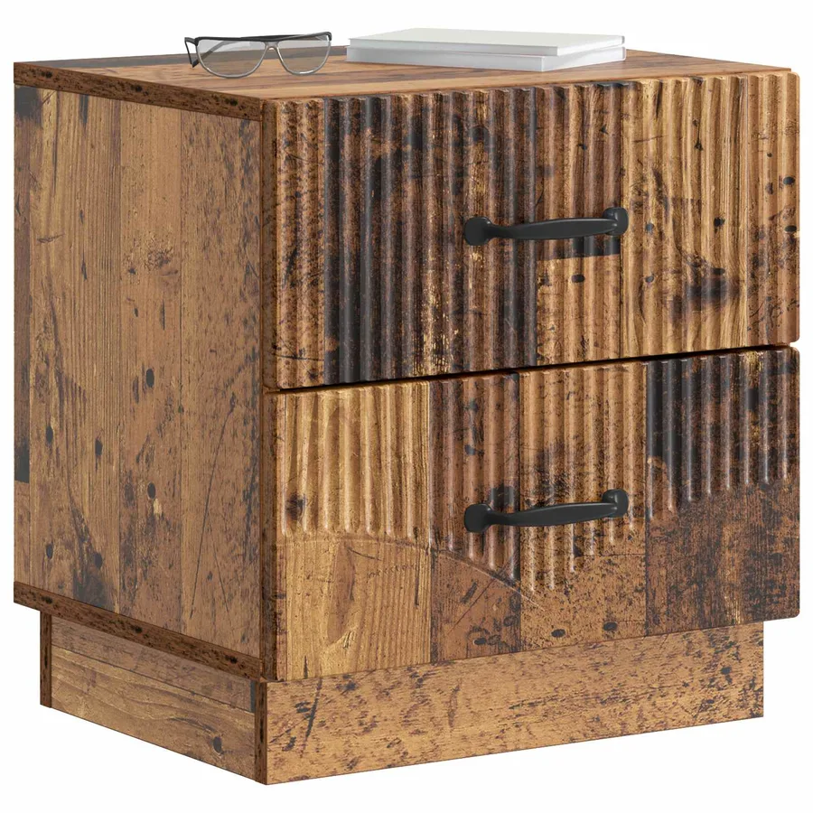 Cabinet de chevet 2 pcs Bois ancien 43 x 34,5 x 44,5 cm - 3