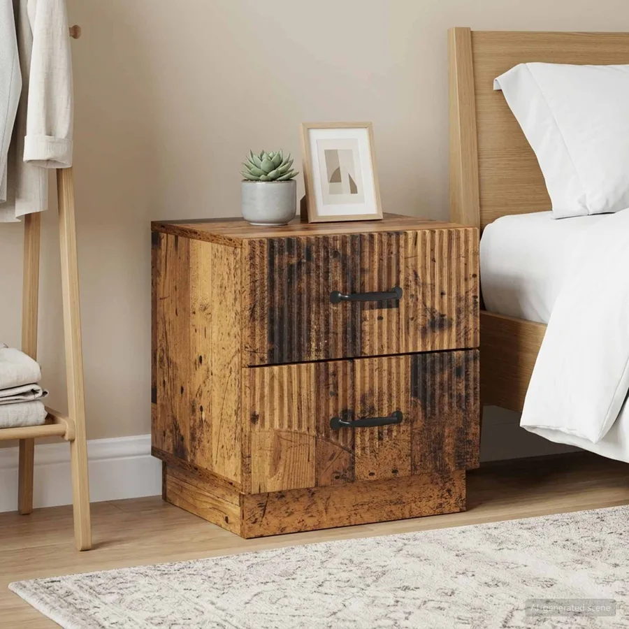 Cabinet de chevet 2 pcs Bois ancien 43 x 34,5 x 44,5 cm - 4