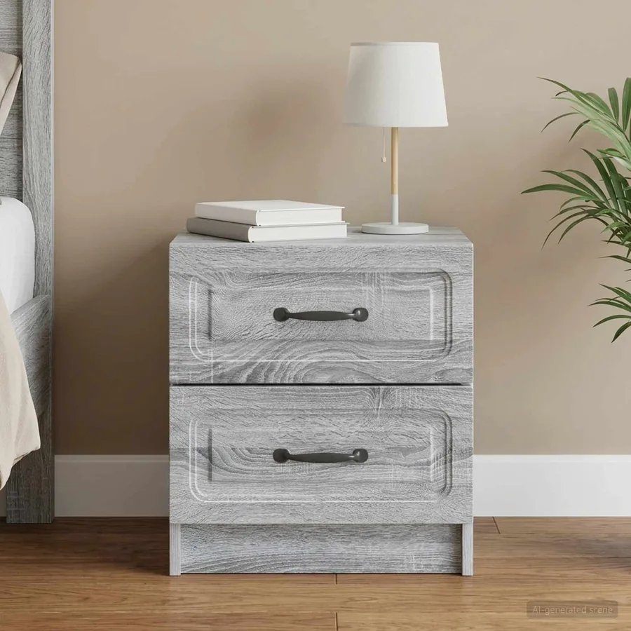 Cabinet de chevet avec tiroir Sonoma gris 43 x 34,5 x 44,5 cm