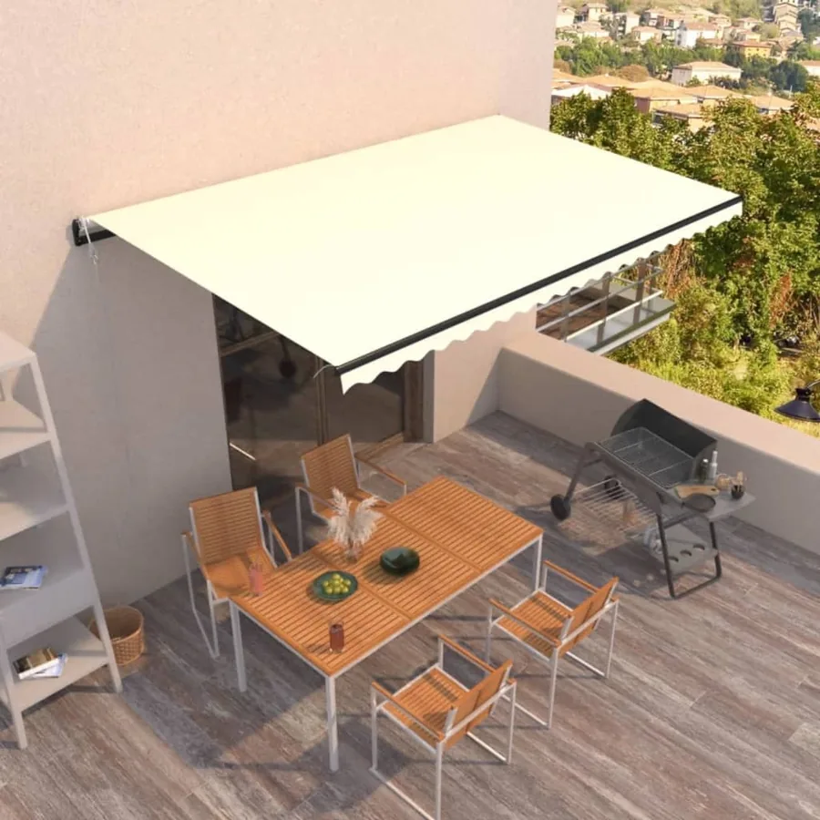 Auvent rétractable automatique 500x350 cm Crème