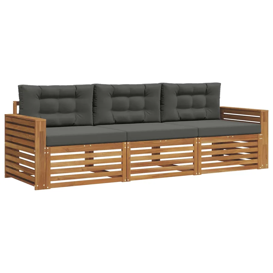 Ensemble de canapés d'extérieur 3 pcs Naturel et Anthracite - 2