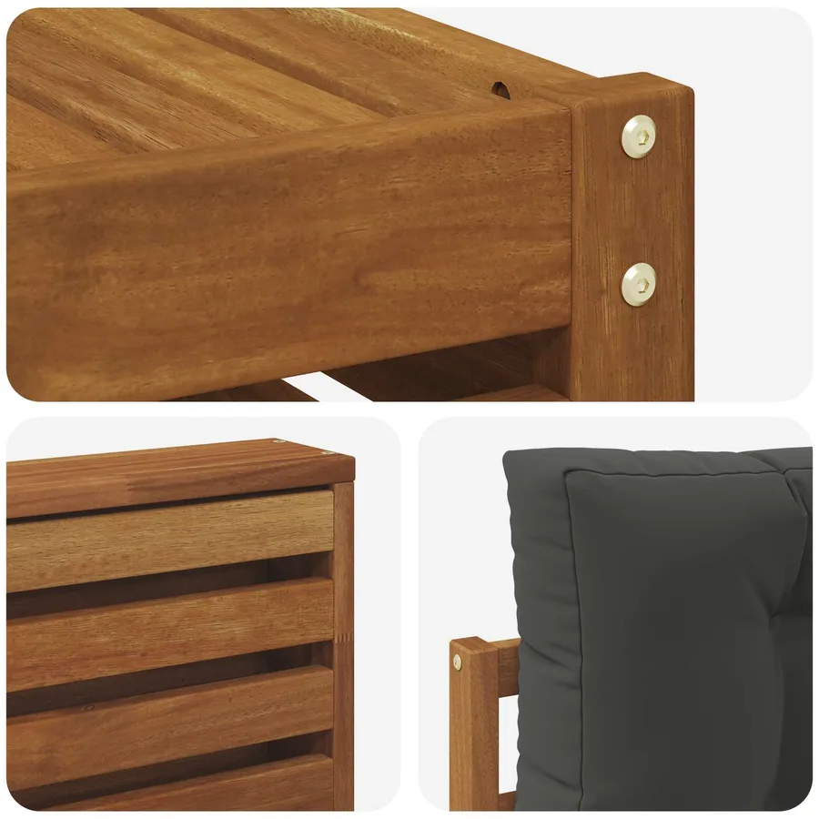 Ensemble de canapés d'extérieur 5 pcs Naturel et Anthracite - 6