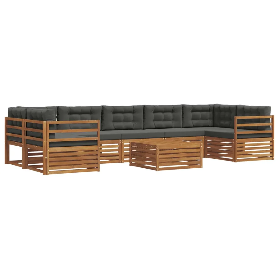 Ensemble de canapés d'extérieur 8 pcs Naturel et Anthracite - 2