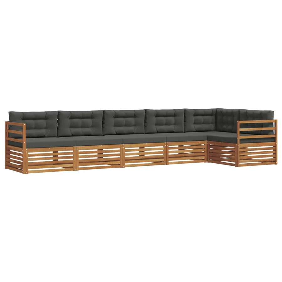 Ensemble de canapés d'extérieur 6 pcs Naturel et Anthracite - 2