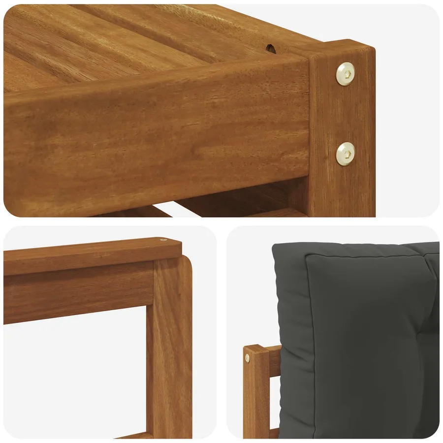 Ensemble de canapés d'extérieur 9 pcs Naturel et Anthracite - 6
