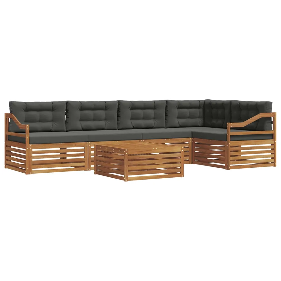 Ensemble de canapés d'extérieur 6 pcs Naturel et Anthracite - 2