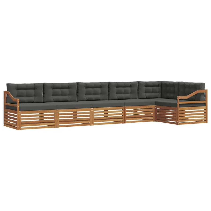Ensemble de canapés d'extérieur 6 pcs Naturel et Anthracite - 2