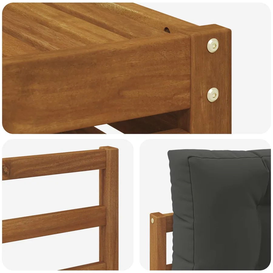 Ensemble de canapés d'extérieur 7 pcs Naturel et Anthracite - 7