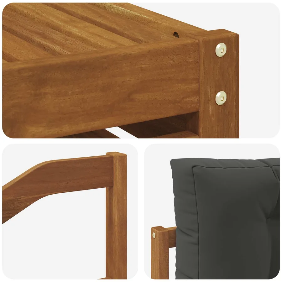 Ensemble de canapés d'extérieur 10 pcs Naturel et Anthracite - 7