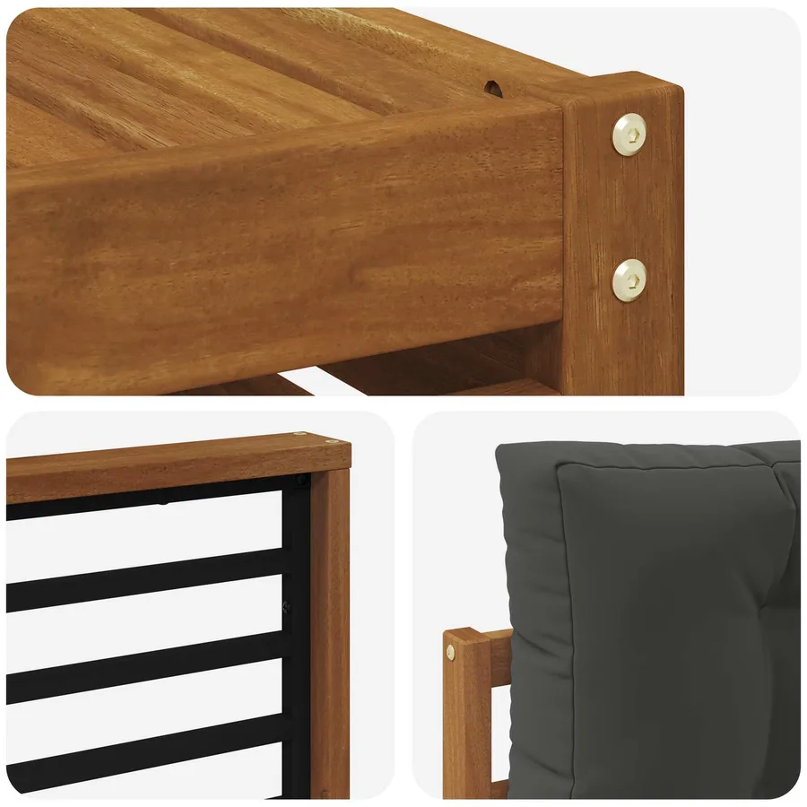 Ensembles de canapés avec coussin 11 pcs Naturel et Anthracite - 7