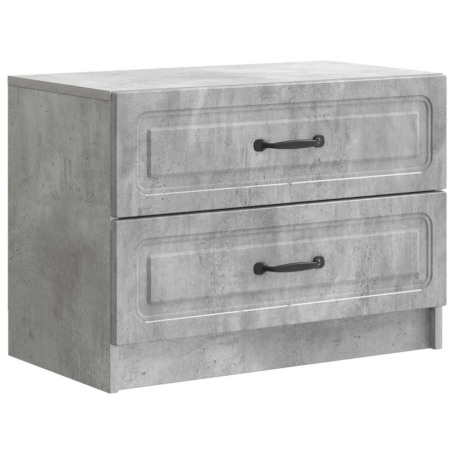 Cabinet de chevet avec tiroir Gris béton 62 x 34,5 x 44,5 cm - 2