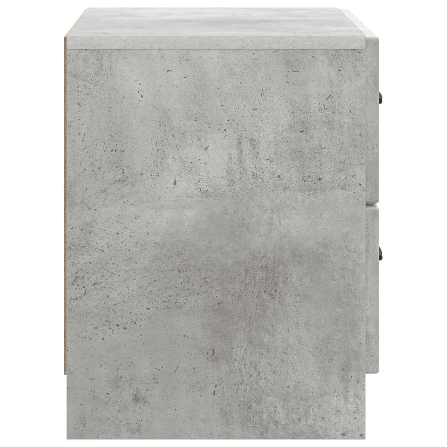 Cabinet de chevet avec tiroir Gris béton 62 x 34,5 x 44,5 cm - 6