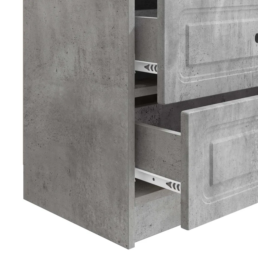 Cabinet de chevet avec tiroir Gris béton 62 x 34,5 x 44,5 cm - 9