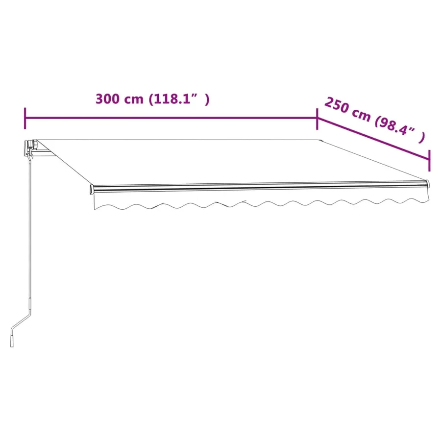 Auvent rétractable automatique 300x250 cm Anthracite - 9