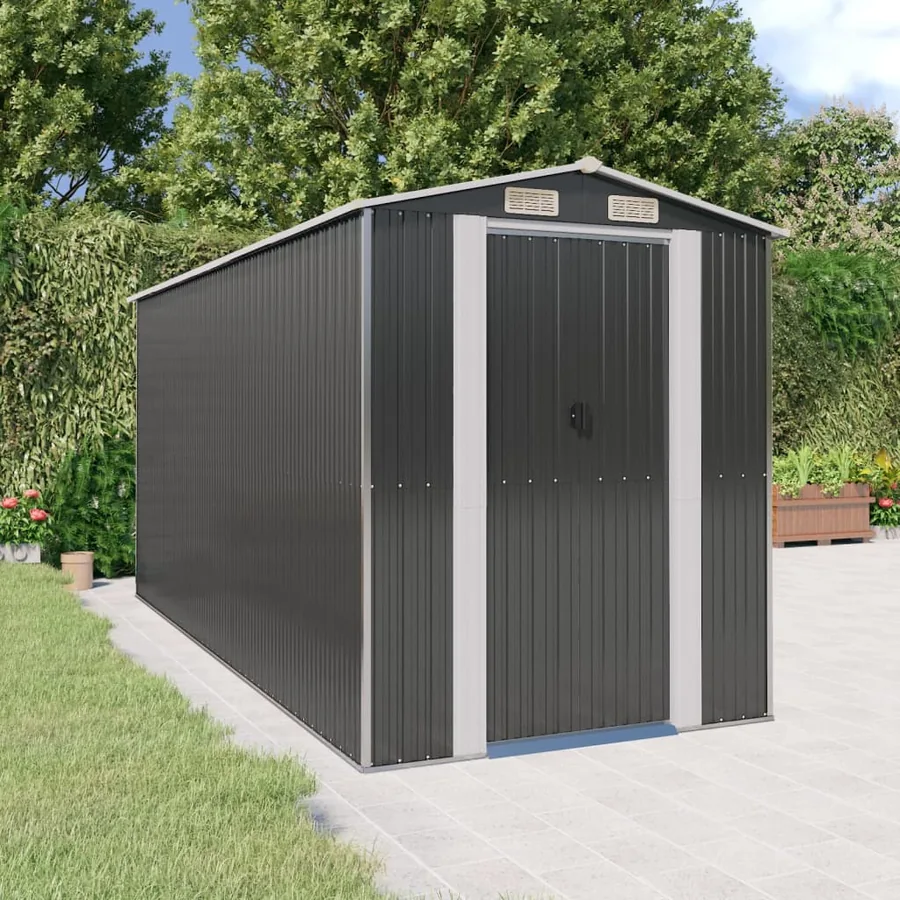 Abri de jardin Anthracite 192x440x223 cm Métal galvanisé
