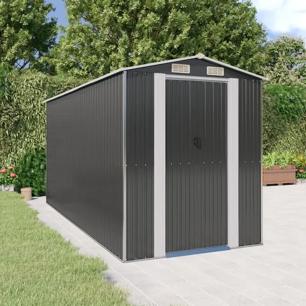 Abri de jardin Anthracite 192x440x223 cm Métal galvanisé