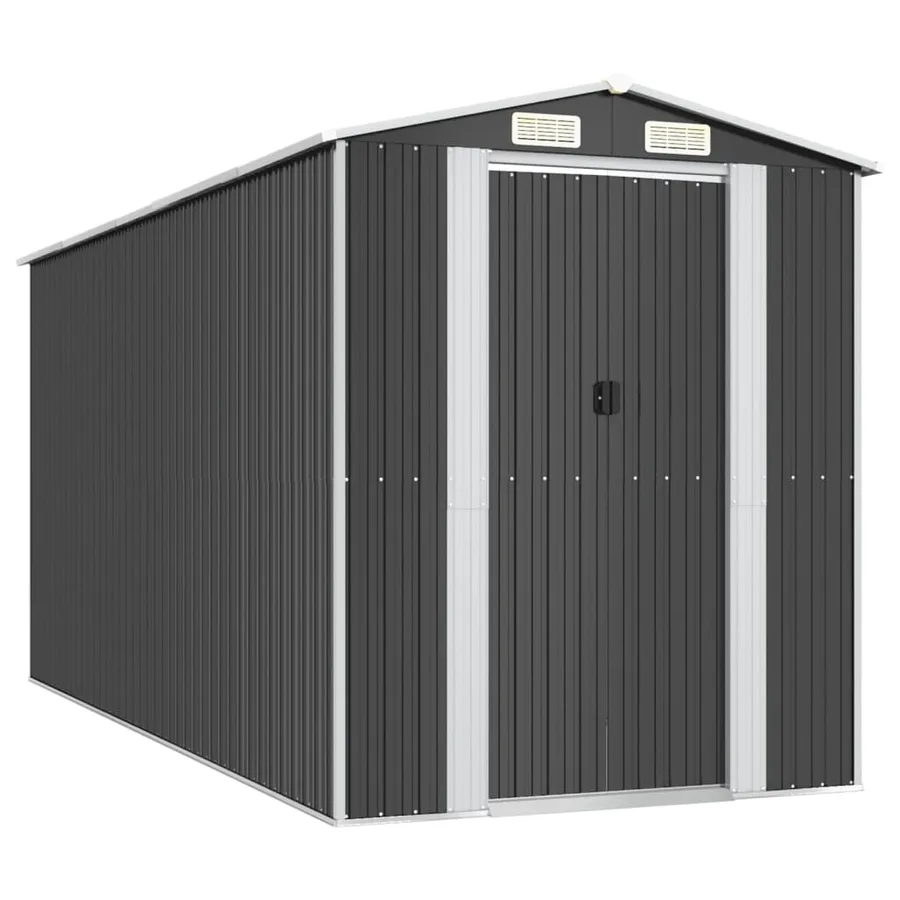 Abri de jardin Anthracite 192x440x223 cm Métal galvanisé - 2