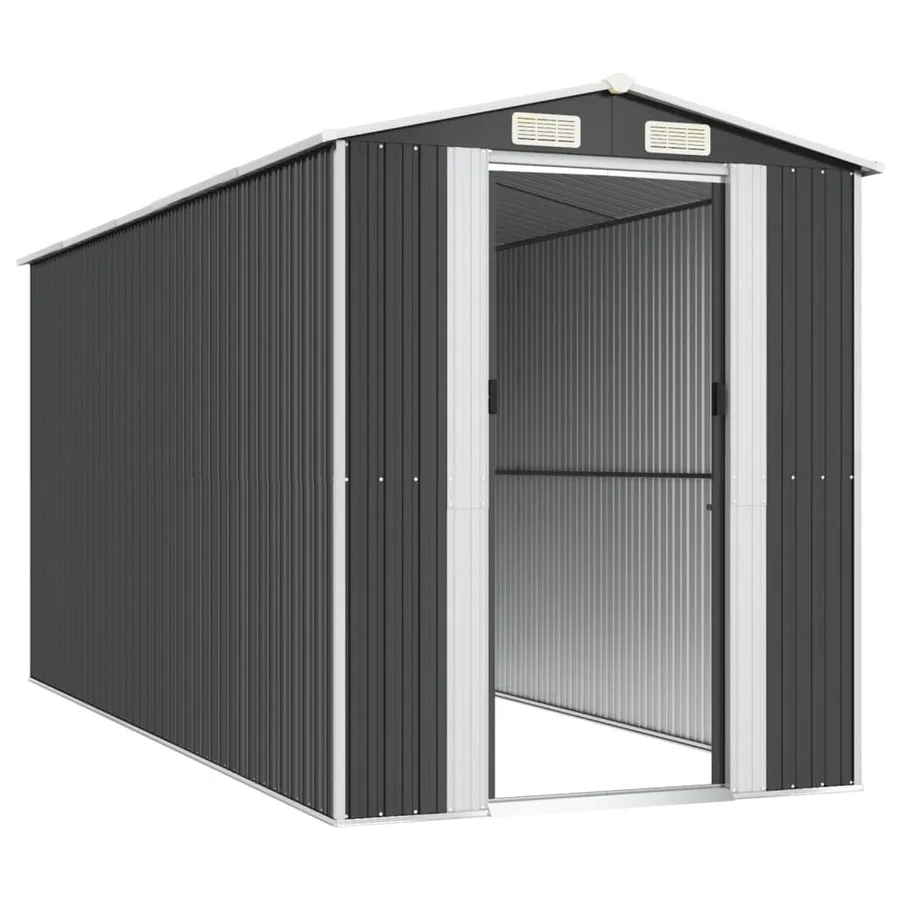 Abri de jardin Anthracite 192x440x223 cm Métal galvanisé - 4