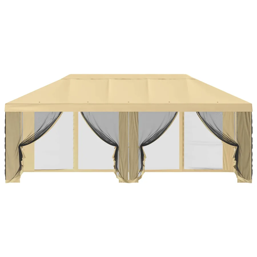 Housse de tonnelle avec murs latéraux 6 x 3 m Crème Polyester - 5
