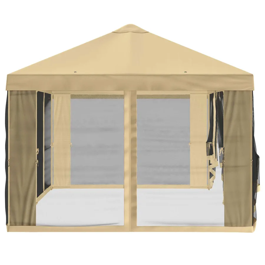 Housse de tonnelle avec murs latéraux 6 x 3 m Crème Polyester - 6
