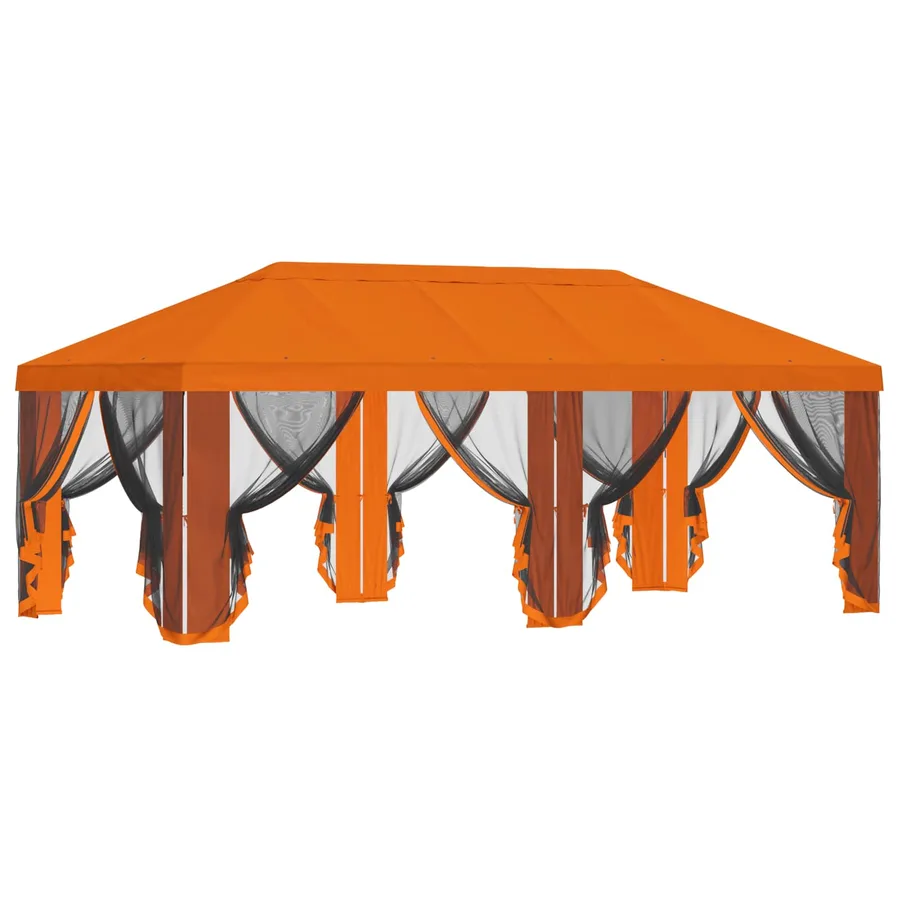 Housse de tonnelle avec murs latéraux 6 x 3 m Orange Polyester - 4