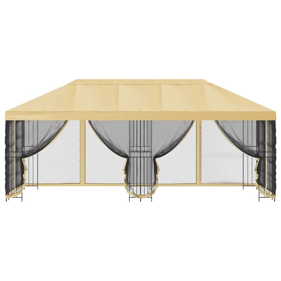 Gazebo avec murs latéraux 6 x 3 m Crème Polyester et Acier 190 - 3