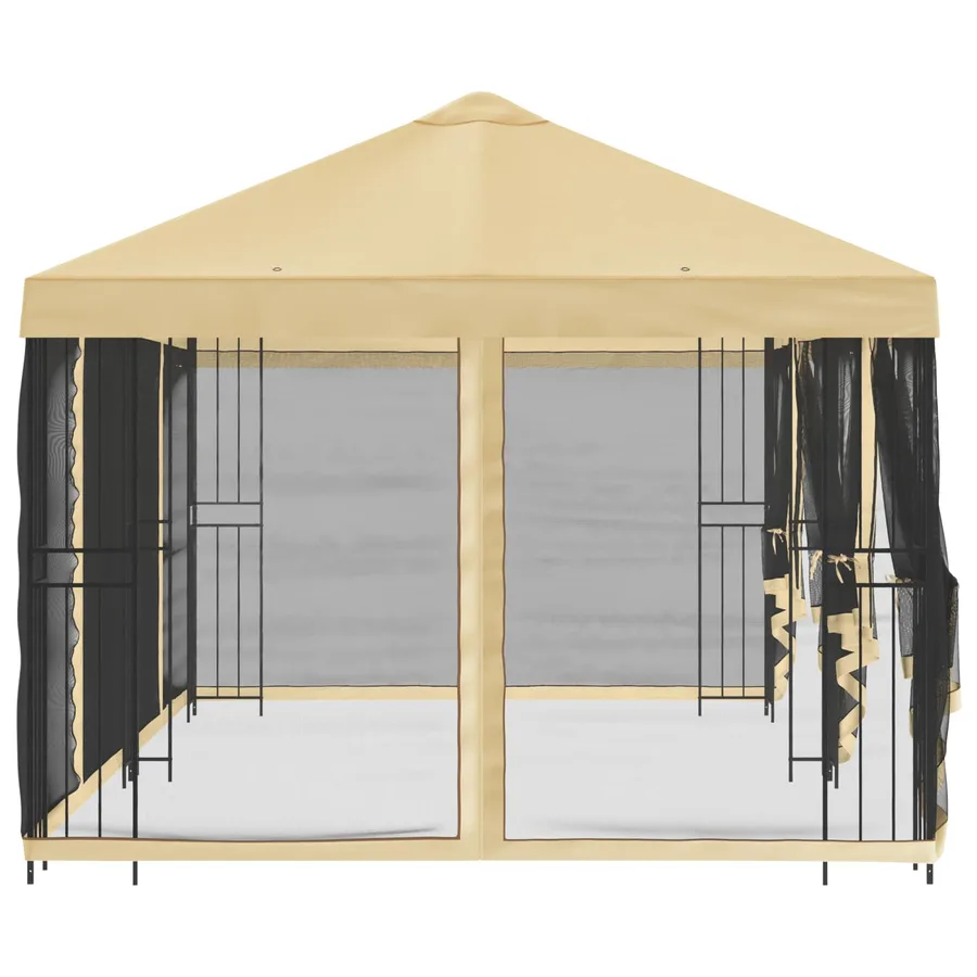 Gazebo avec murs latéraux 6 x 3 m Crème Polyester et Acier 190 - 4