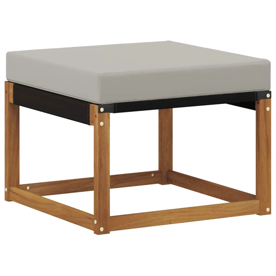 Pouf d'Extérieur Bois d'acacia massif et tissu Textilène - 6