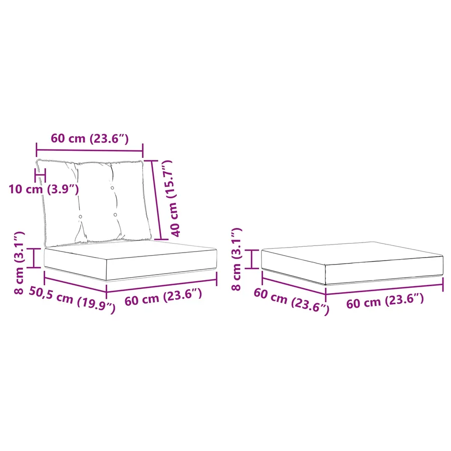 Ensemble de canapés d'extérieur 6 pcs Gris Naturel et Clair - 8