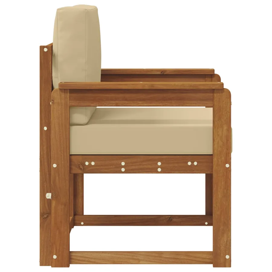 Canapé d’extérieur Bois d'acacia massif et polyester Naturel - 4