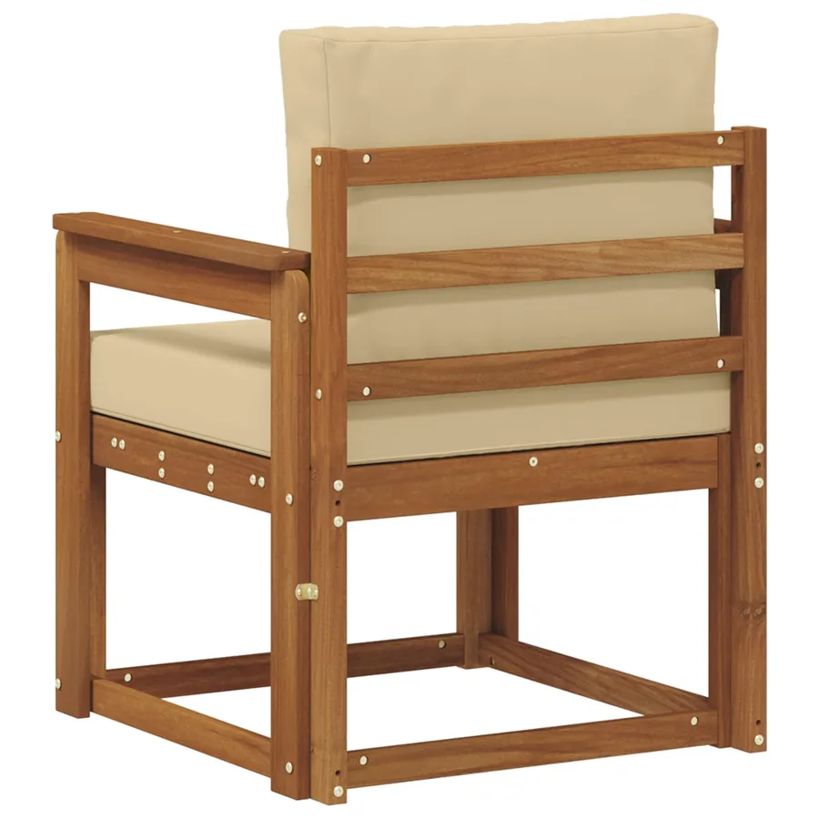 Canapé d’extérieur Bois d'acacia massif et polyester Naturel - 5
