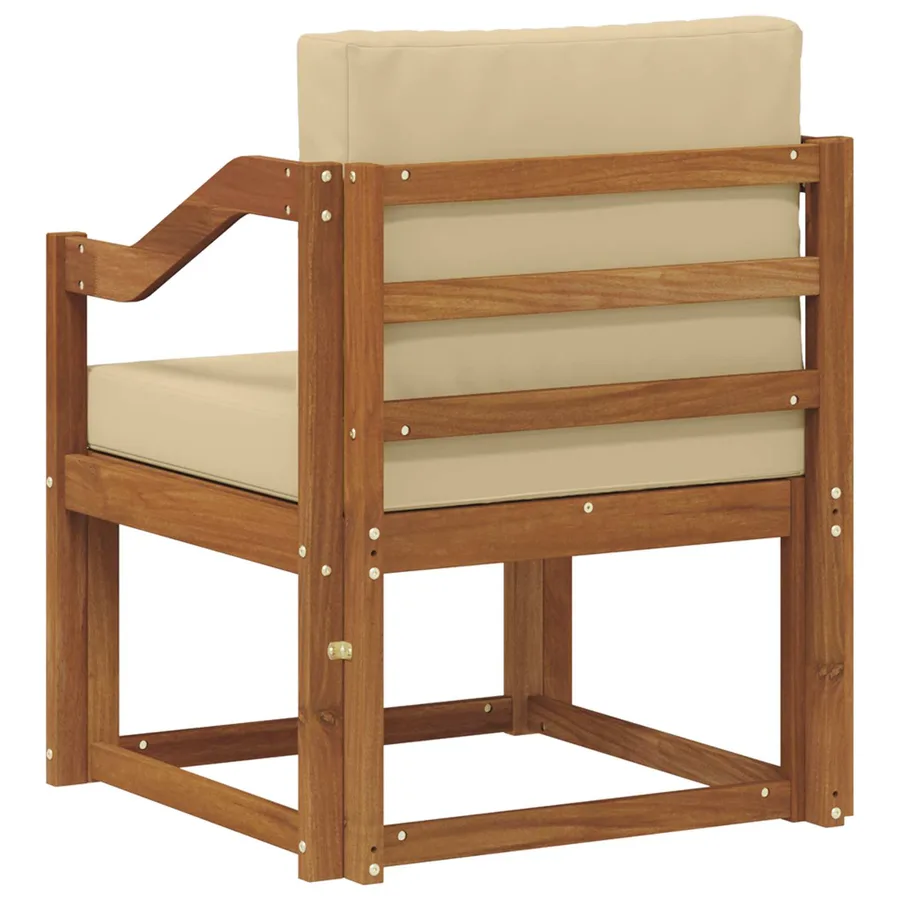 Canapé d’extérieur Bois d'acacia massif et polyester Naturel - 5