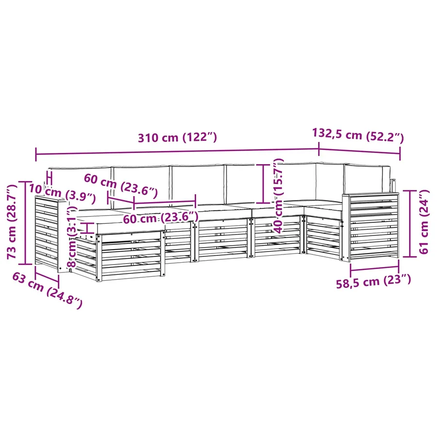 Ensemble de canapé d'angle 7 pcs Gris Naturel et Clair - 10