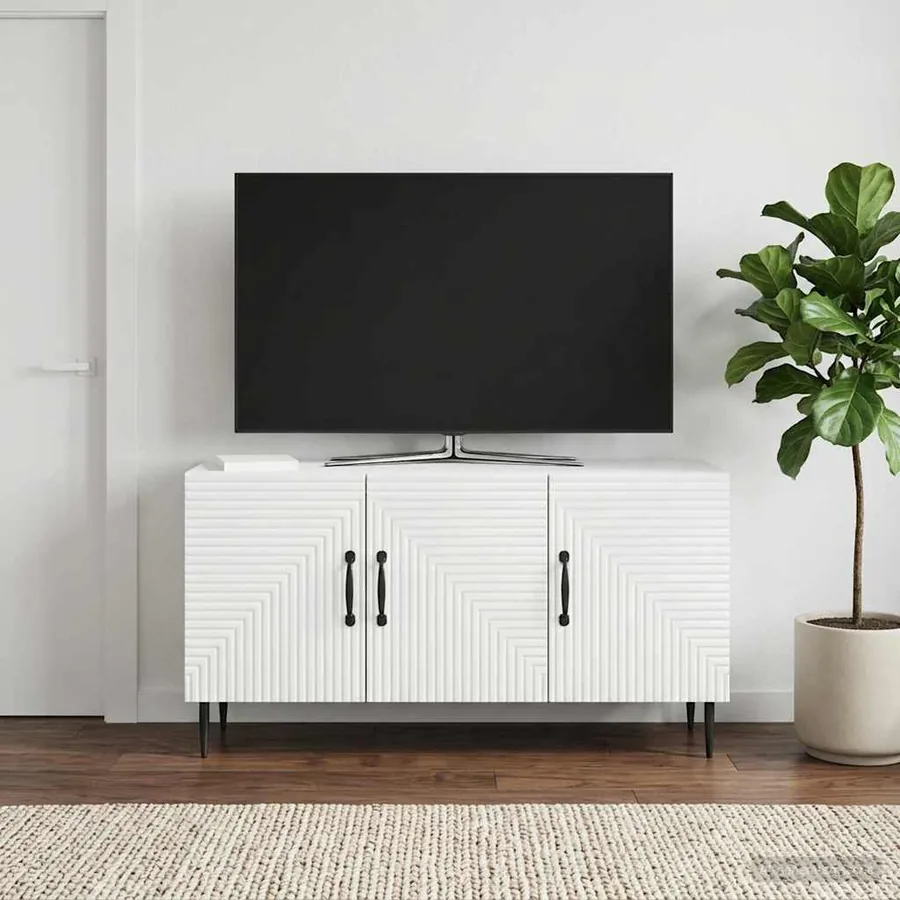 Meuble TV Blanc 99 x 34,5 x 50 cm Bois d'ingénierie